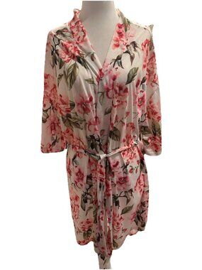 Show Me your MuMu Floral Print Robe Womens One Size Pink Feminine Loungewear
